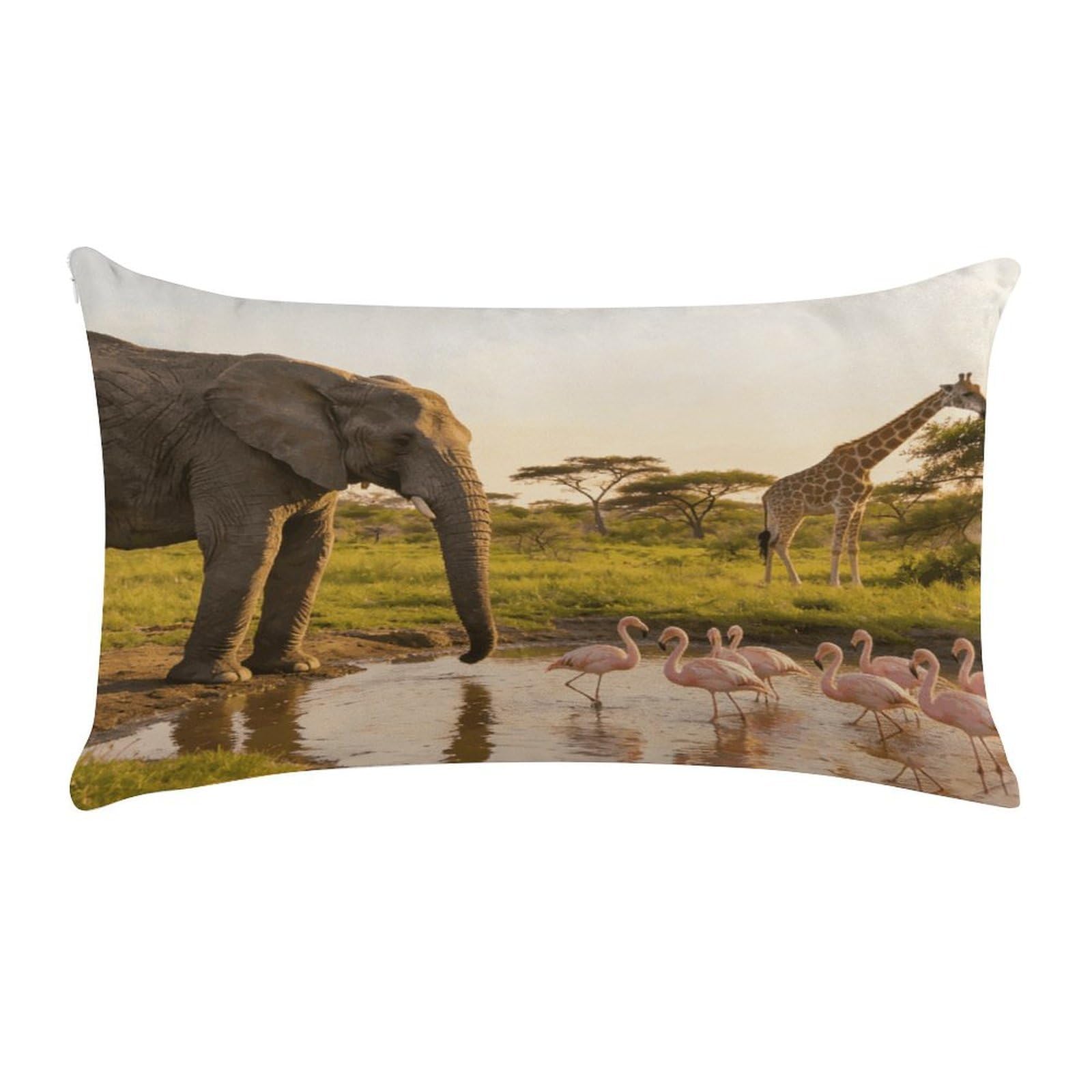 Khauerbc Style Elephant, Flamingo, Giraffepillow Cases Standard,Ultra Soft Microfiber Pillowcase With Zipper Closure,Bed Pillowcases Cover With Zipper For Bedroom, Sofa, Couch.