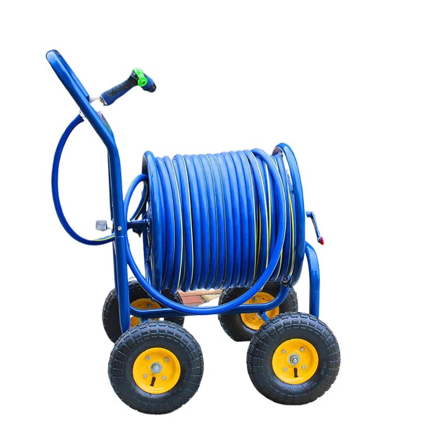 Carrello avvolgitubo da giardino – Carrello resistente per 50-150 metri di tubo dell'acqua, design portatile per irrigazione e piantagione agricola