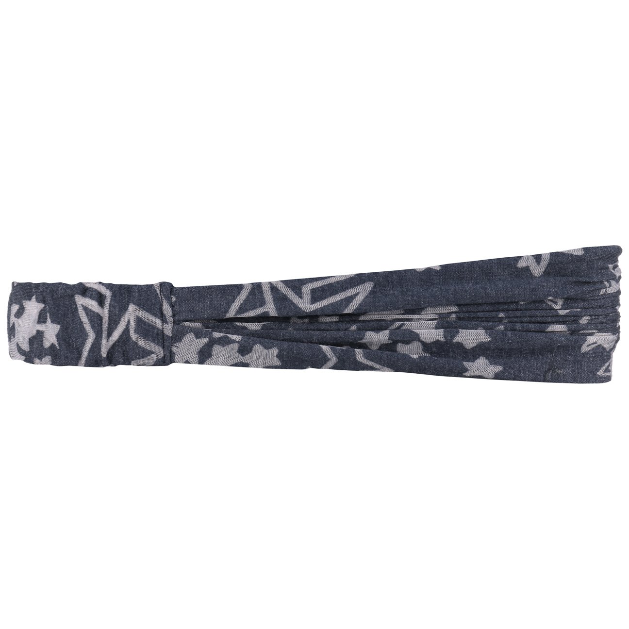 Lipodo 3 in 1 Stars Headband Bandana Stirnband Cotton Polyester Star Print Women Summer Navy One Size - Image 4