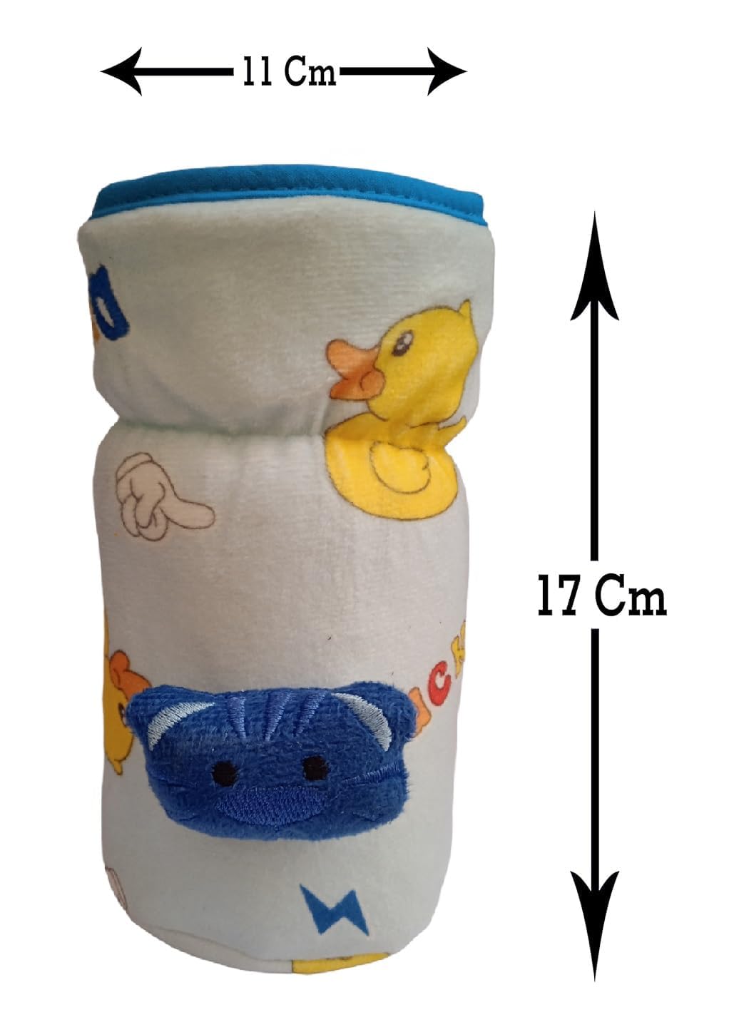 Manan Shopee Bottle Covers for Philips Avent/Broad Neck Soft Plush Stretchable Baby Feeding Bottle Tote Bag Cover with Strap (125ml, 120 ml and 140ml & 250, 260, 330 ml Feeders- Blue) 3