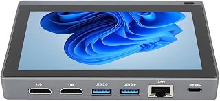 Mini Computador 5,5 Polegadas Touchscreen 4 GB RAM 64 GB ROM 4K HD Gigabit Ethernet PC para Family Office Travel (plugue americano)