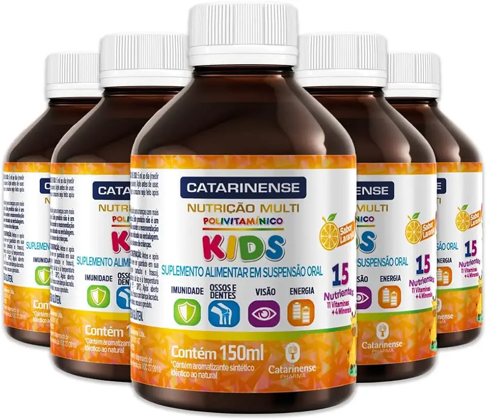 Kit 5 Polivitamínico Kids Catarinense Laranja150ml