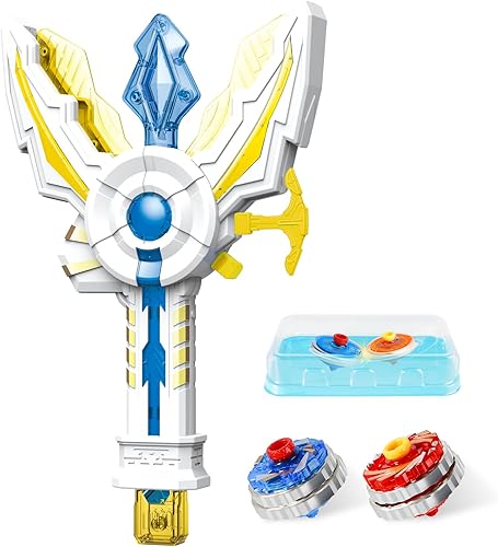 Battling Top Burst Gyro Toy, parte superior giratoria con lanzador Trident, con juego de batalla Beystadium para niños y niñas de 6 a 12 años (azul)