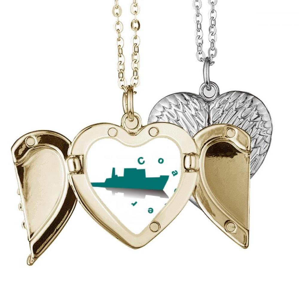 Offshore Trade Cargo Ship Ocean Angel Wing Necklace Pendant Couple