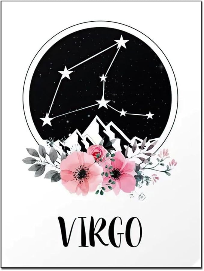AAHARYA Virgo Zodiac Star Sign Posters Wall Art Canvas Painting Wall Art Poster for Bedroom Living Room Decor 12x16inch(30x40cm) Unframe-style-11