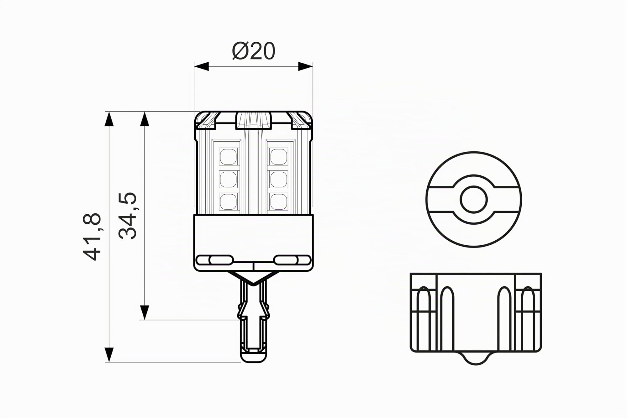 Bosch W21/5W LED Retrofit lampadine auto, 12 V 2,5 W W3x16q