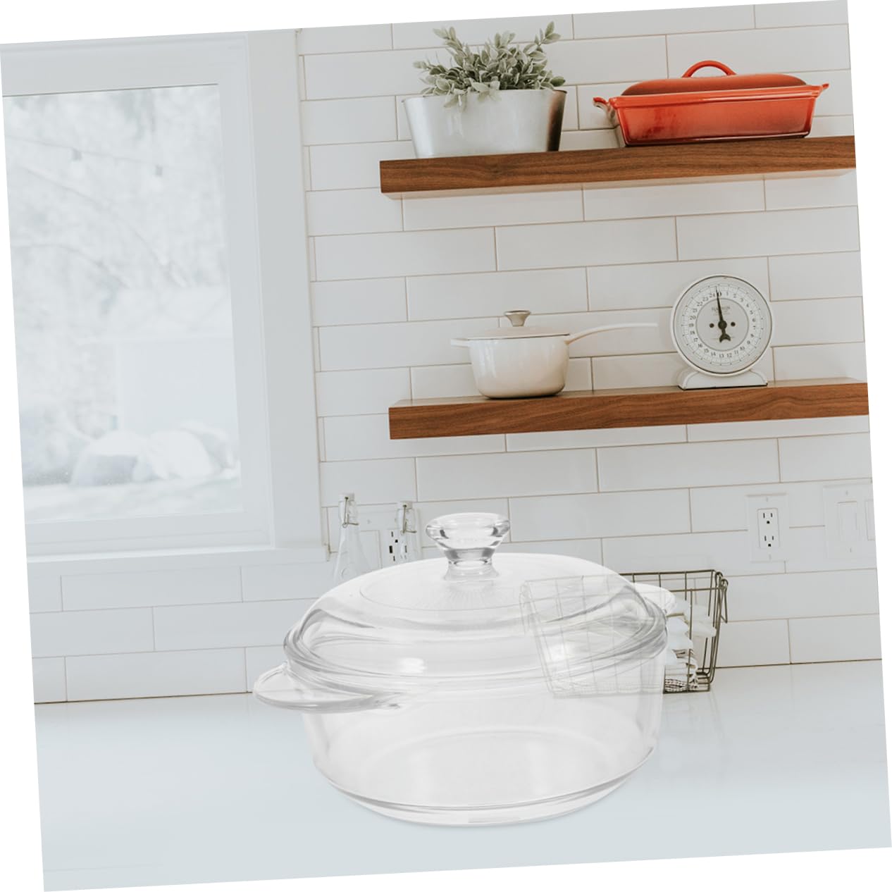 SHOWERORO Runde Glasschüssel Mit Deckel Salatschüssel-set Aus Glas Große Kapazität Transparente Servierschüsseln Für Partys Und Feiern