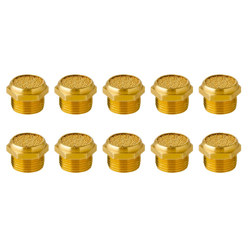 Quickun Pneumatic Muffler Silencer, 1/2” Male Thread Brass Air Exhaust Muffler Sintered Bronze Mufflers (Pack of 10) — Amazon image 9