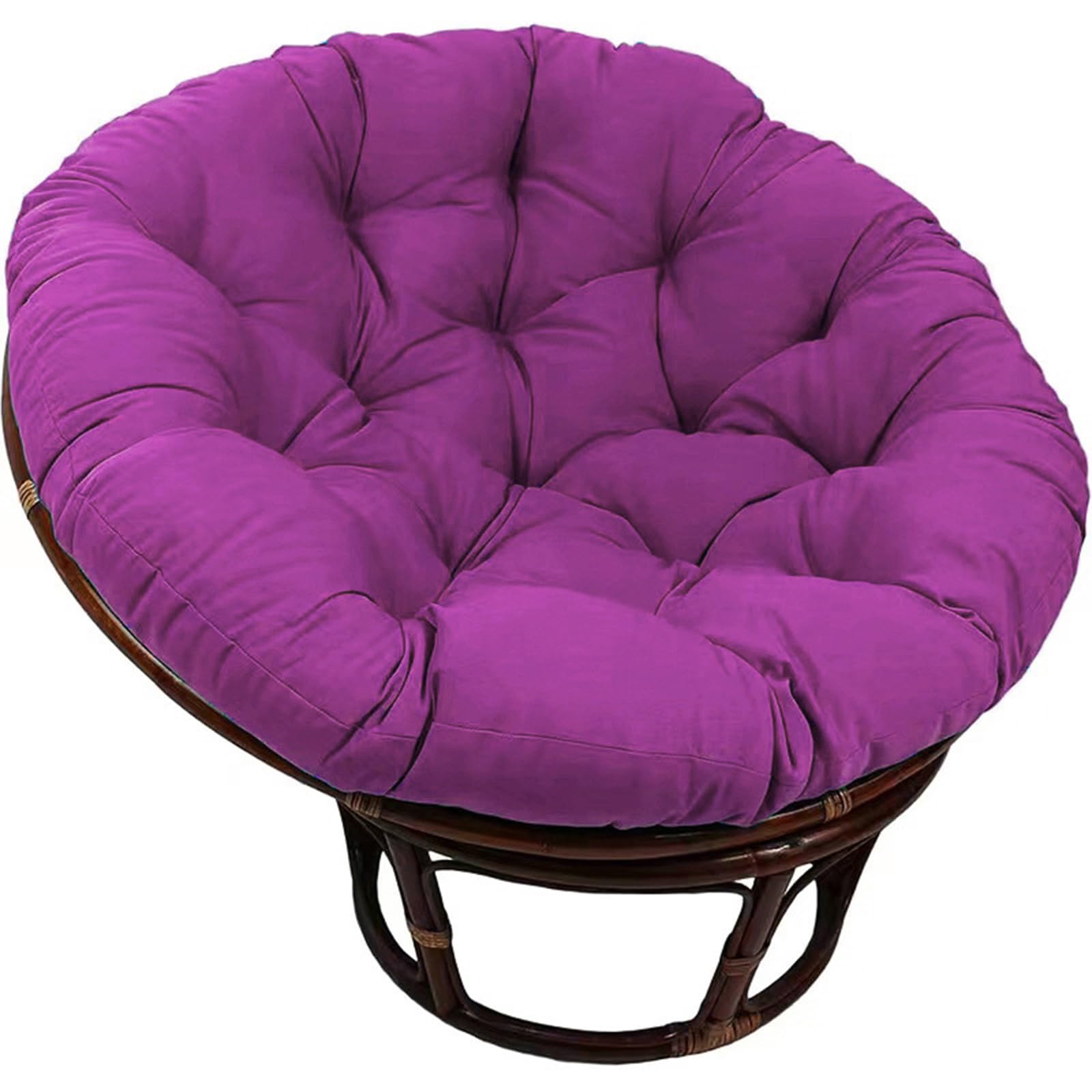 Large Round Papasan Chair Cushion, Thicken Papasan Chair Pads, Rattan Hanging Basket Cushion for Outdoor Garden, Balcony and Living Room (Purple, 70x70cm)