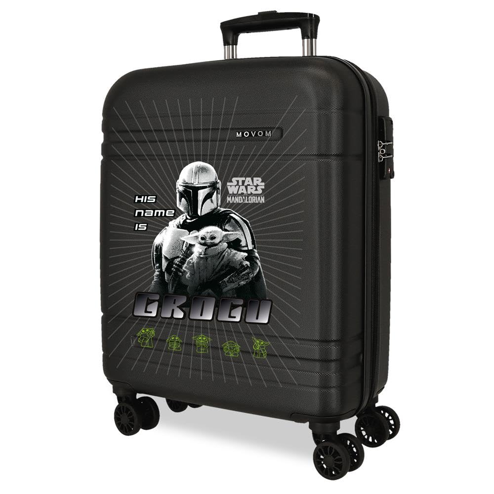 Joumma Star Wars His Name is Grogu Black Cabin Suitcase 40x55x20 cm Rigid ABS Closure TSA 37L 2.8kg 4 Double Wheels