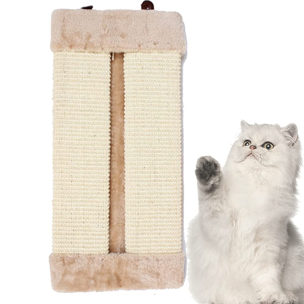 Grattoir pour chat en sisal d'angle pliable avec jouet en peluche