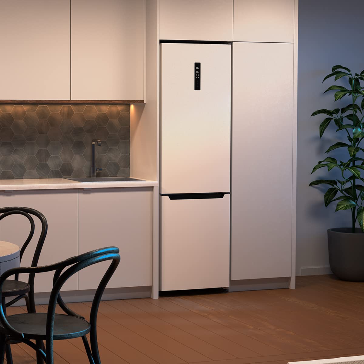 Cecotec Frigorífico Combi 2 Puertas Bolero CoolMarket Combi 322 White D. 322 L, Altura 185 y 60 cm de Ancho, Bajo Consumo, Motor Inverter, Sistema Multi Air Flow, Total No frost