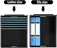 Vista 4 de Huolewa New Portable File Organizer Boxes Set of 4, Collapsible Linen Hanging Filing Storage Boxes with Plastic Slide, Decorative Home/Office Filing