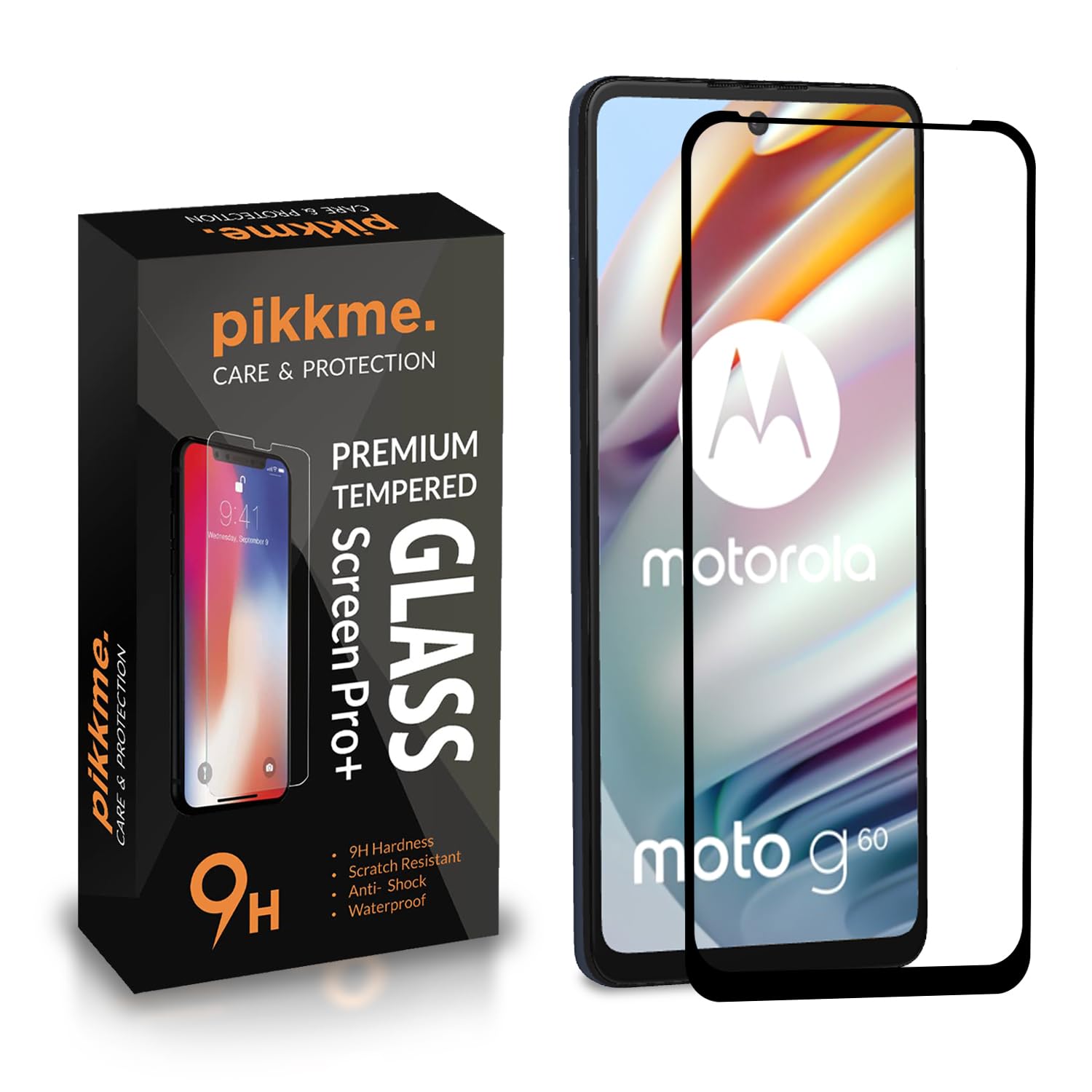 Pikkme Tempered Glass Screen Protector For Moto G60 / G40 Fusion Edge to Edge Coverage with Easy Installation kit (B0D9LLBVWF) Amazon Price History, Amazon Price Tracker