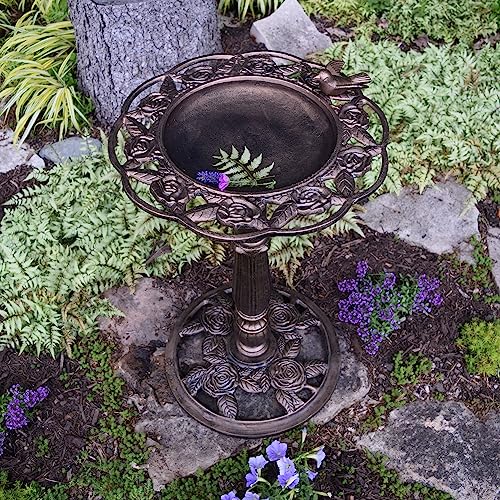 Oakland Living Rose Bird Bath, Antique Bronze by Oakland Living - Image 6