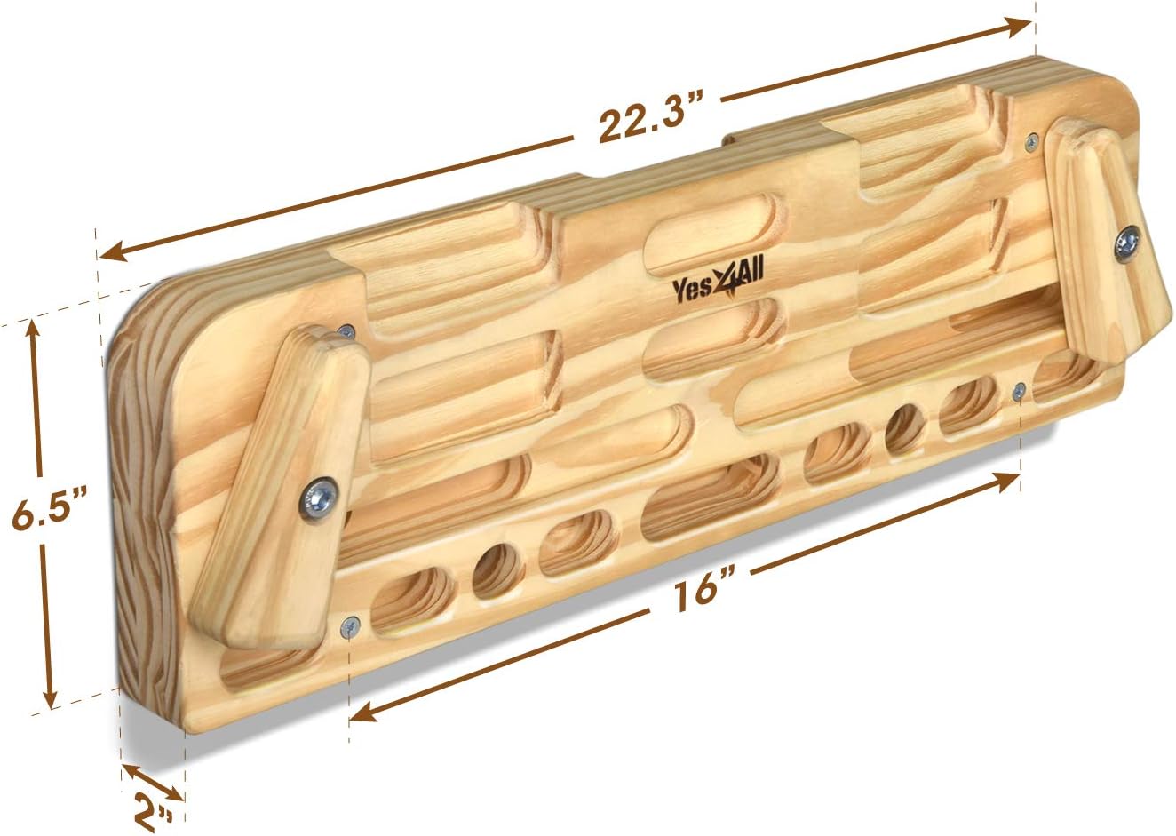 Yes4All New Version Wooden Hang Board/Climbing Board for Doorway - Hand Strengthener Equipment for Training Finger, Grip and Pull Up - Natural : Sports & Outdoors