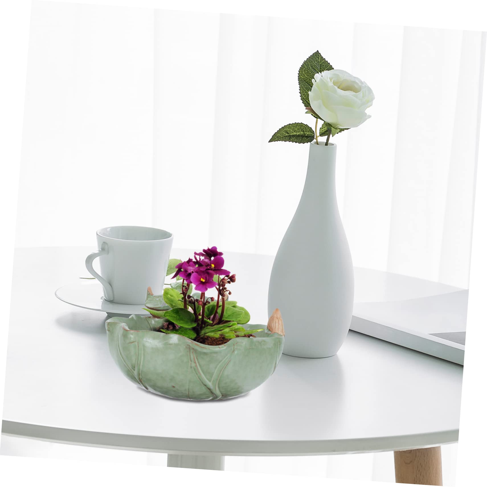1kawałek Ceramiczny Doniczkowy z Kształtem Ptaka Naczynie Do Uprawy Roślin Sukulentów Stylowy Ozdobny Wazon z Ceramiki Zielony Szt