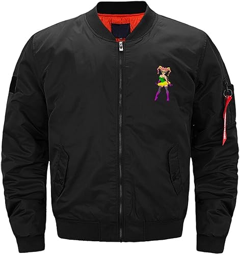Miniatura 1 de Mardi Gras Harlequin Lady Men's Flight Bomber Jackets Thicken Windproof Windbreaker Military Jacket Full Zip Outwear