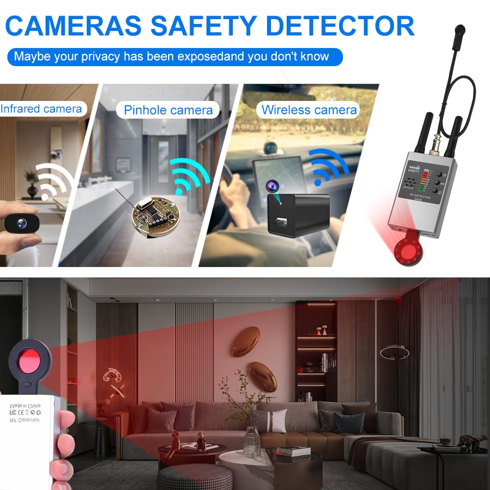 Rilevatore di telecamere portatile Anti-spia T3 telecamera nascosta a infrarossi RF rilevatore di segnali di intercettazione Mini dispositivo di sicurezza Scanner Radio GPS