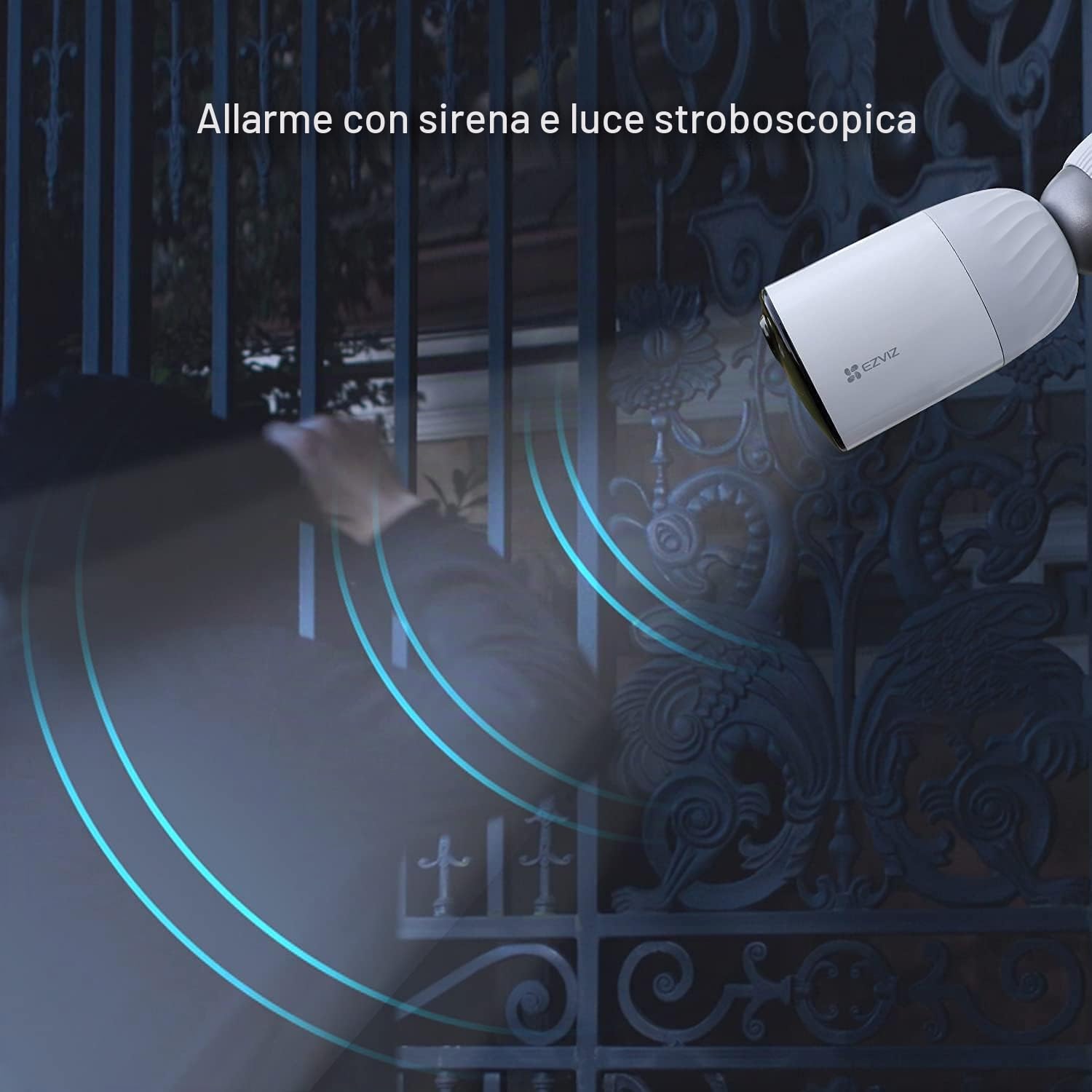 EZVIZ BC1 Telecamere Senza Fili da Esterno 1080p, con Wi-Fi, a Batteria con Durata 365 Giorni, Visione Notturna a Colori, Audio Bidirezionale, Kit da 2 Telecamere con 1 Base, Alexa