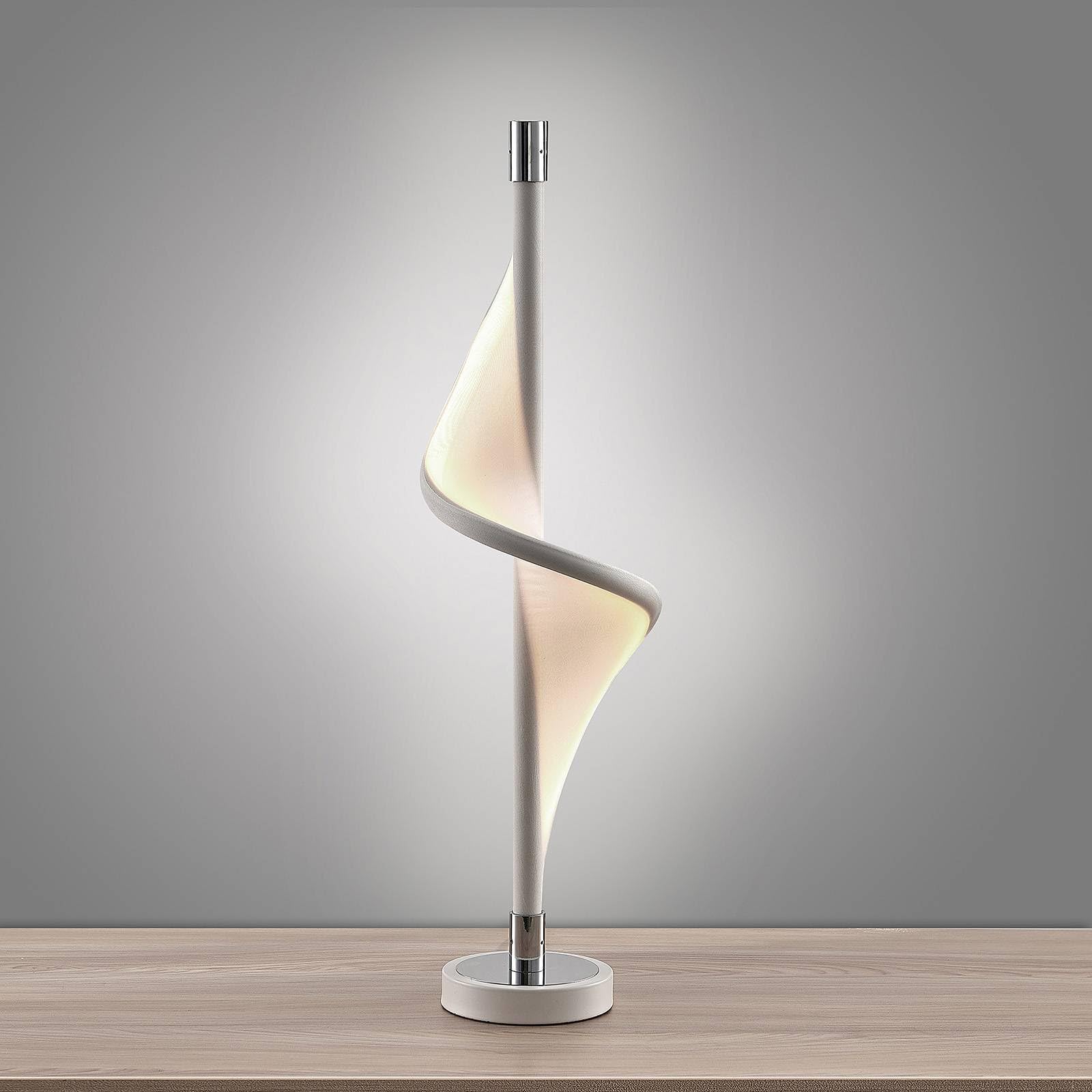 Lucande LED Tischlampe Edano dimmbar (Modern) in Weiß aus Textil (1 flammig,) - Tischleuchte Schreibtischlampe Nachttischlampe Wohnzimmerleuchte