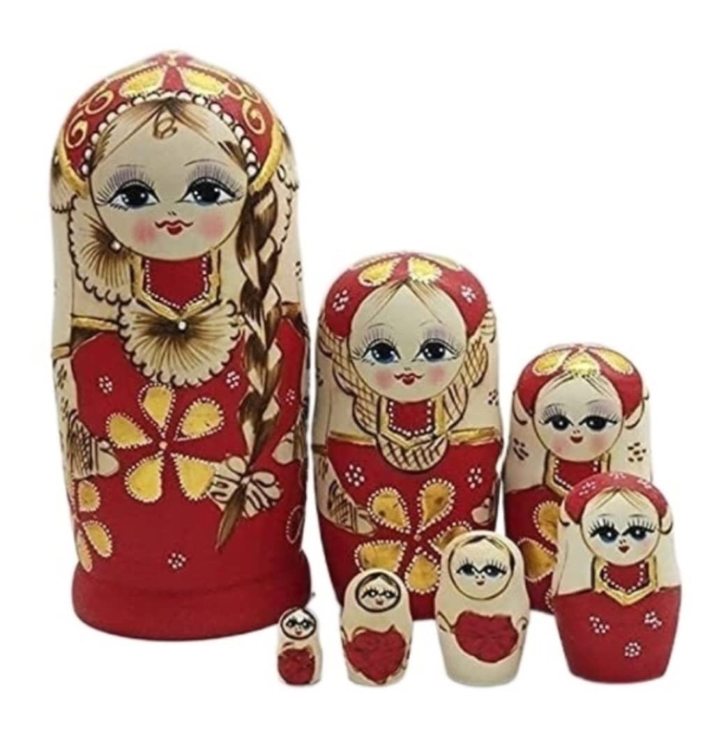 Rosyjska Matrioszka Lalka 7 Sztuk Rosyjski Gniazdowania Lalki Drewniane Matryoshka Zabawki Boże Narodzenie Dekoracji Domu Halloween Wishing Gift Matrioszka Rosyjska