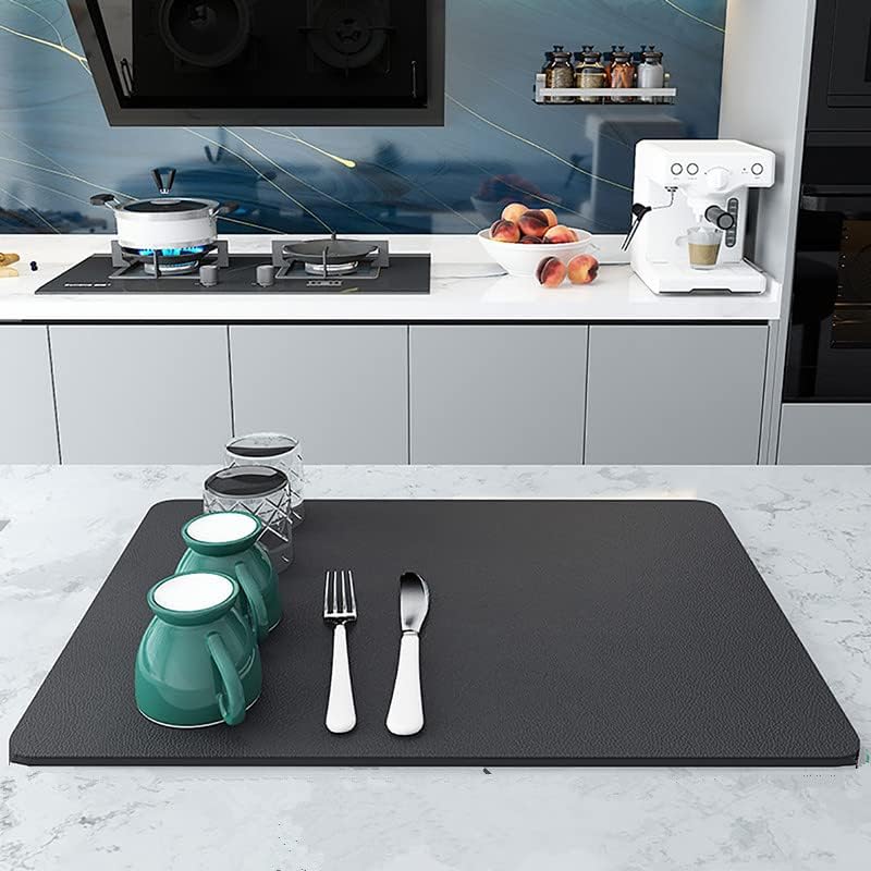 Tapete de drenaje súper absorbente para cocina, tapete para cafetera, para encimeras, almohadilla aislante de calor lavable, tapete de secado de