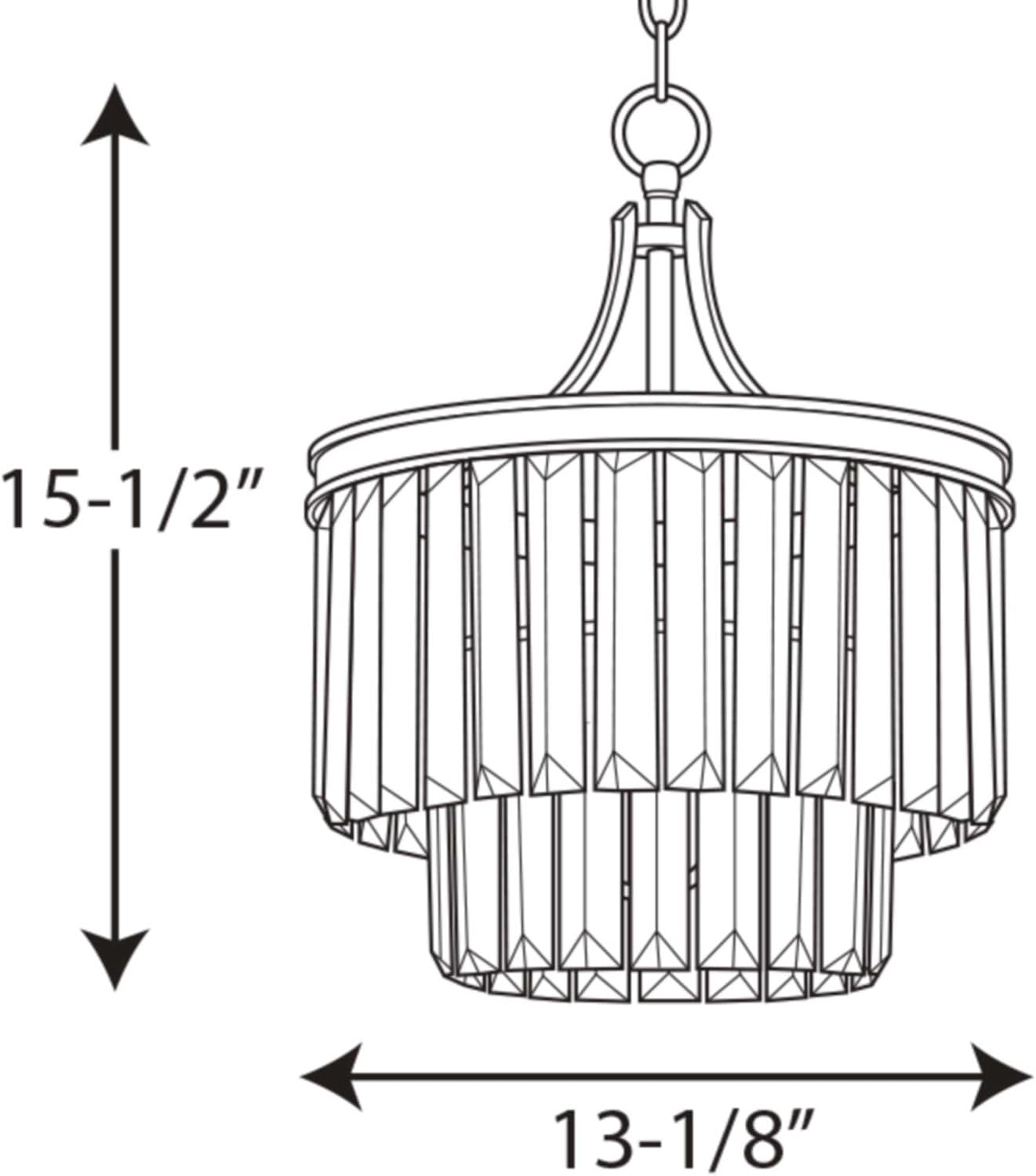 Progress Lighting Glimmer 3 Light 13 inch Semi-Flush Mount Convertible Ceiling Light, Antique Bronze, P2325-20, Design Series