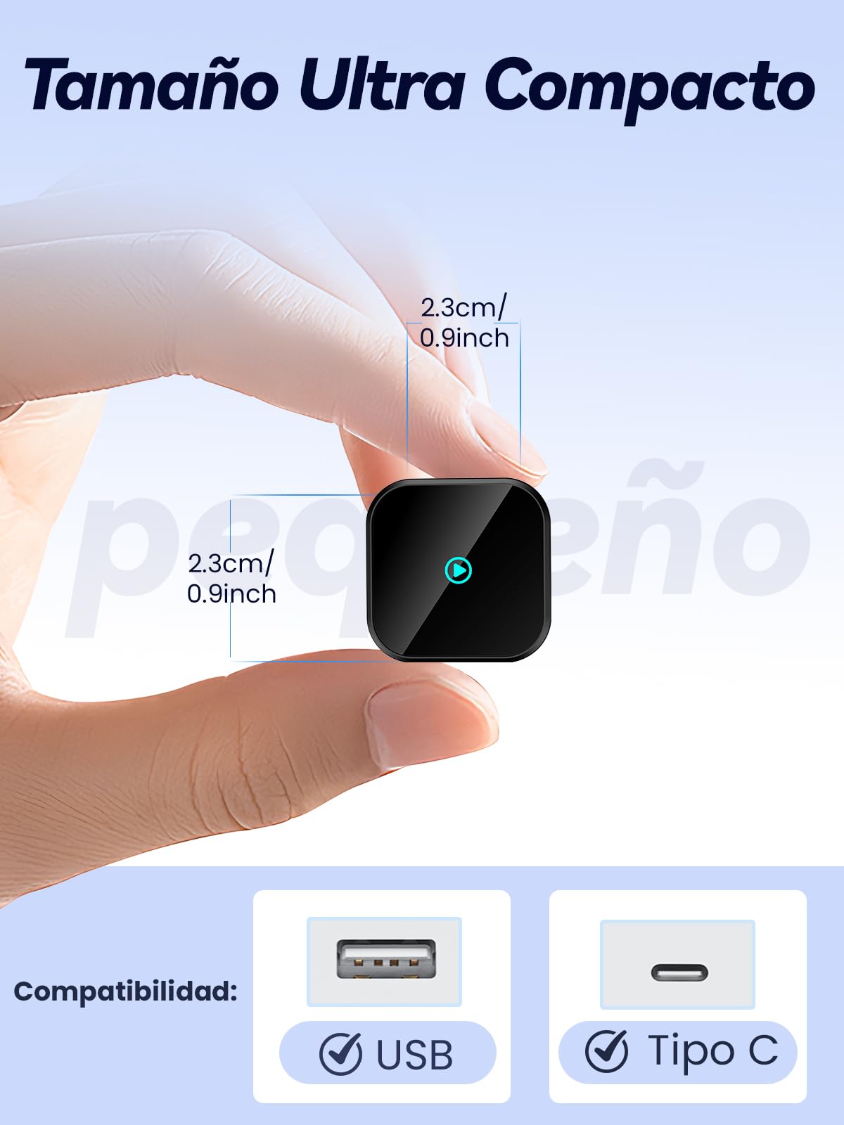 T3 Mini Adaptador CarPlay Inalámbrico para iPhone, Convierte CarPlay con Cable en Inalámbrico, Plug & Play con Type-C/USB, Compatible con Coches Desde 2016, Adecuado para iPhone con iOS 10+ — view 3
