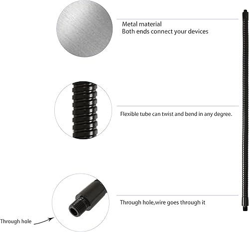 Miniatura 2 de Brazo de micrófono de cuello de cisne, soporte flexible para micrófono de cuello de cisne de 12 pulgadas, montaje versátil para la mayoría de