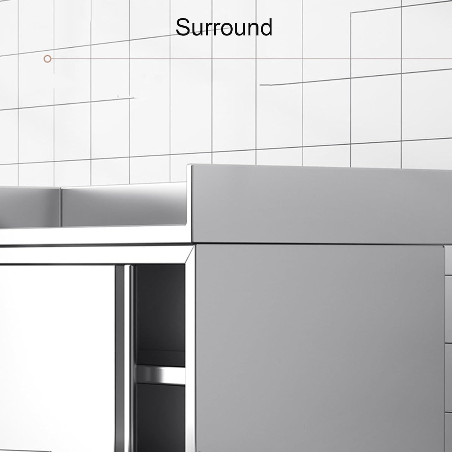 Stainless Steel Table with Enclosure Sliding Door Commercial Work Prep Table Double Heavy Duty Workbench with Adjustable Floor Legs Worktop Cabinet(80x50x80cm/31.5x19.7x31.5)