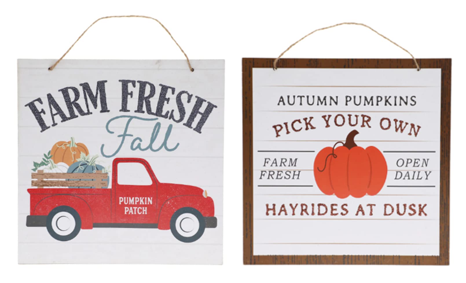 Farmhouse Fall Harvest Decor Pumpkin Signs Set By Charmed By Dragons (Farm Fresh Truck)