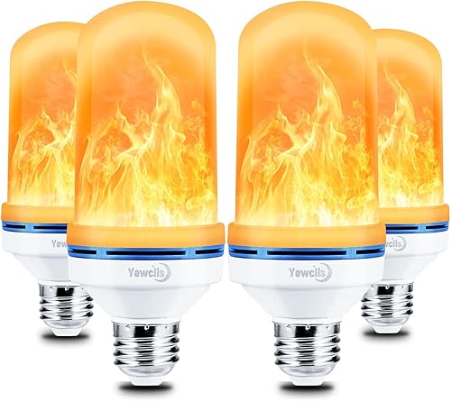 Miniatura 8 de Yewclls Bombilla LED con efecto de llama, 4 modos, base E26, con sensor de gravedad (azul, 2 unidades)