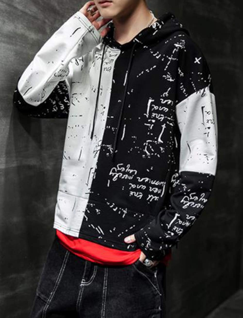 楽天市場 Debangniフードパーカー メンズ ゆったり カジュアル パーカー オーバーサイズ 切り替え コットン フード付き 黒 秋 着やせ ファッション 英字付け 体型カバー 大きいサイズ Www Ssd Dk