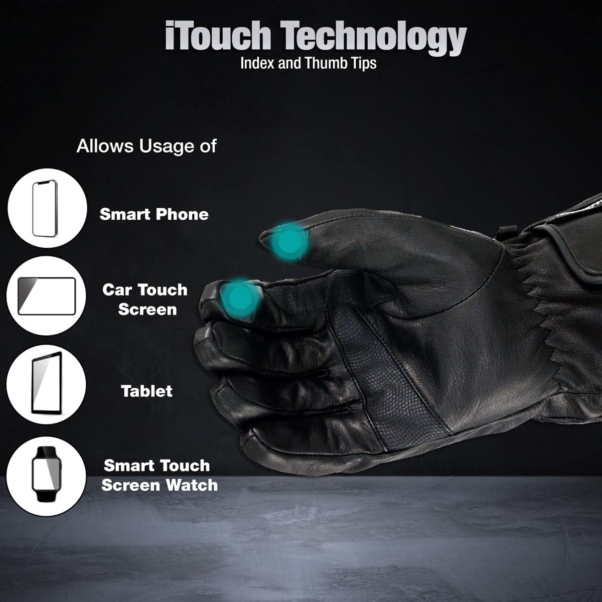 Milwaukee Leather MG7513SET Men's Black 'Heated' Leather Gauntlet Waterproof Gloves with i-Touch (Battery Pack Included) - 4X-Large : Tools & Home Improvement