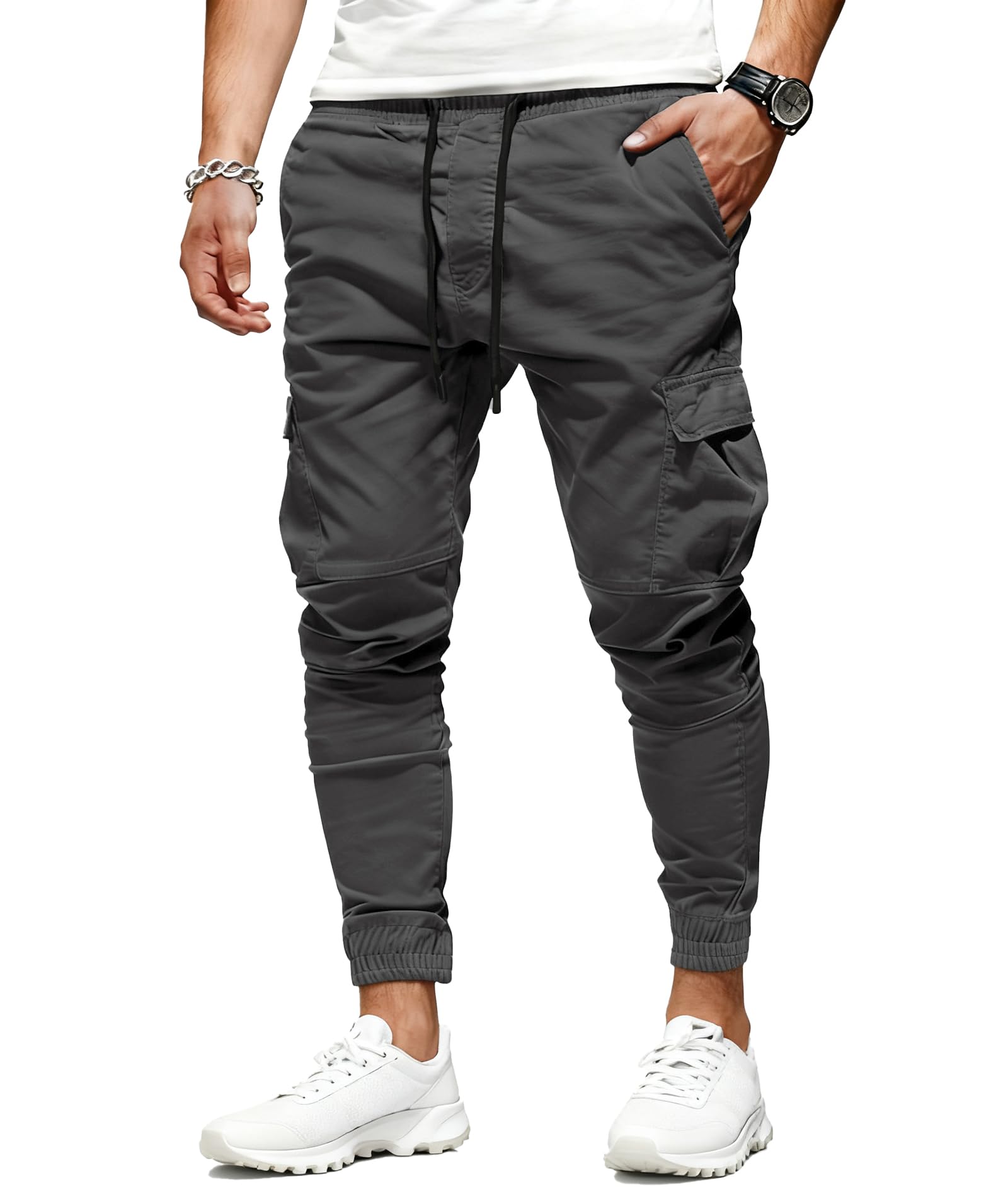 SwissWell Pantalones de Trabajo Hombre Jogger Cargo Pantalon Chinos Montaña Hombre Casual Elásticos Jogging Pantalón Algodón Trekking Cargo Pants con Bolsillos Otoño Inviernos S-2XL
