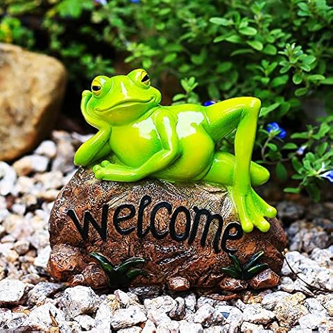 Handsider Garden Figures Frog Decorations Landscape Ecological Plant Pot Fish Tank Decoration Resin Craft Ornament Animals Art Decor for Home Yard Lawn Indoor Outdoor (Frog) Cover