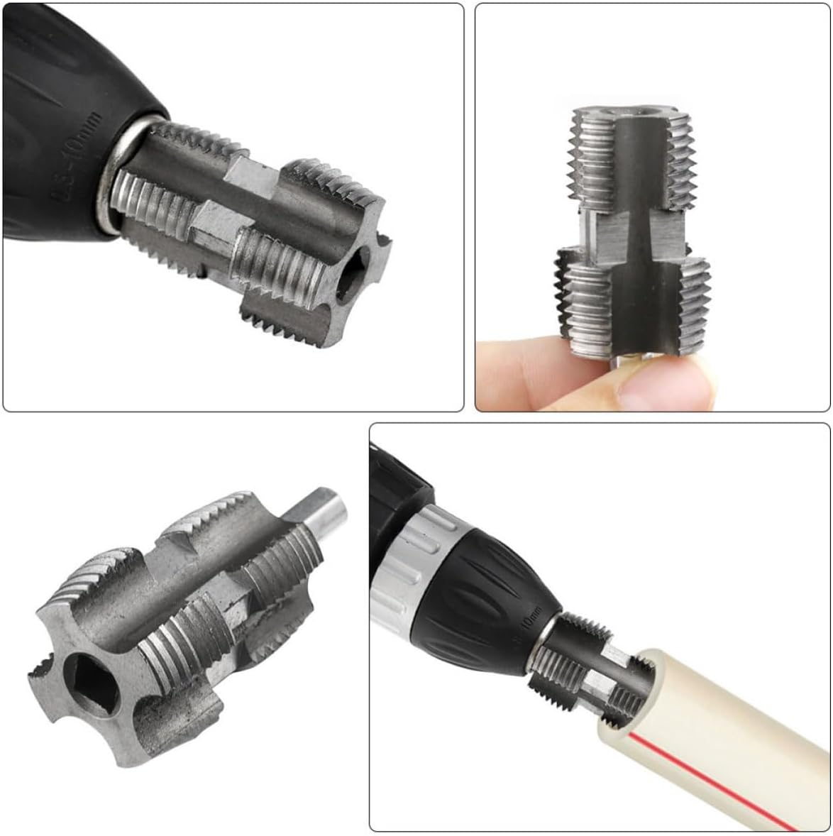 Electric Drill Threader Attachment for Pvc Plastic Pipes and Water Pipes Steel Sturdy Manual Threading Tool for Plumbing Projects