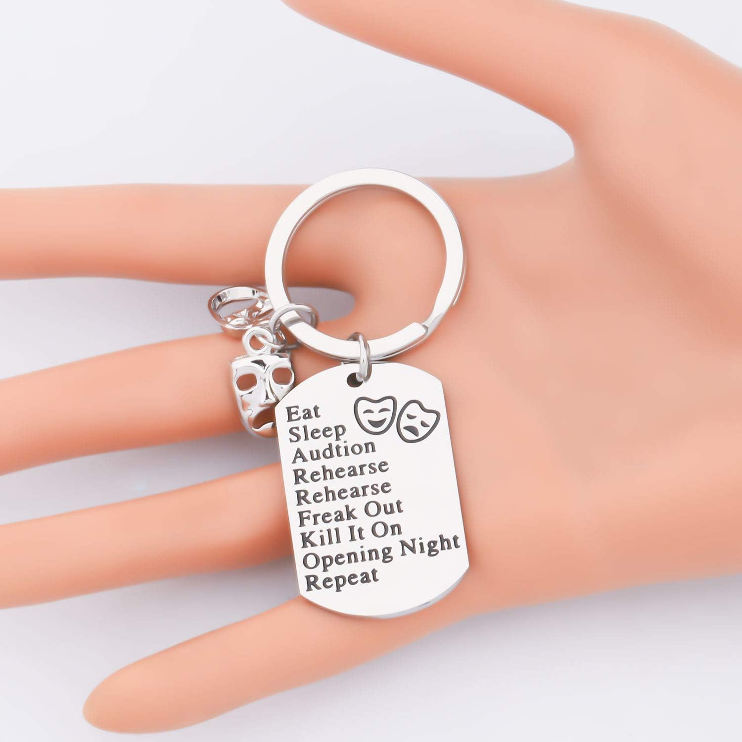 LQRI Theater Life Keychain Theatre Drama Comedy Tragedy Mask Charm Keychain Musical Gift - Image 2