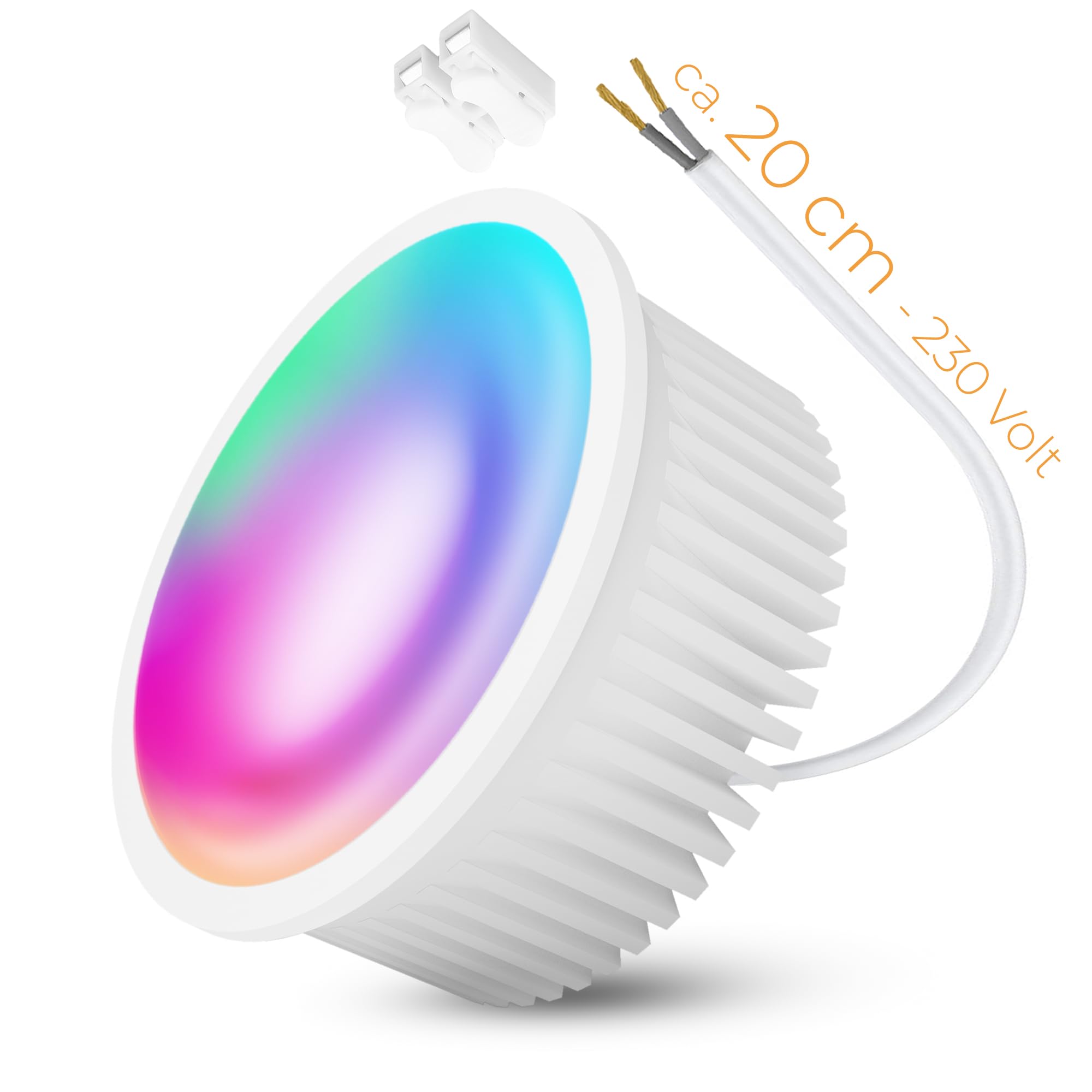 SSC-LUXon 6 Stück Modul Smart Home WiFi LED Lampe flach RGB CCT dimmbar App- & Sprachsteuerung
