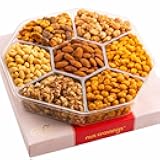NUT CRAVINGS - Purim Mishloach Manot Mixed Nuts Gift Basket in Red Gold Classic Box (7 Assortments, 1 LB) Ramadan Gifts Treats for Adults, Food Arrangement, Healthy Snack Care Package, Kosher
