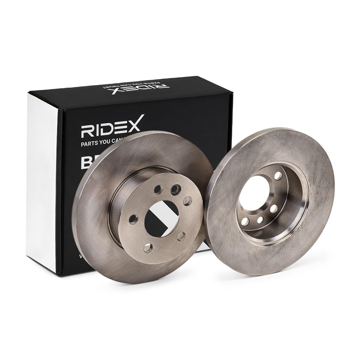 RIDEX 82B0747 2x Disco de freno Delantero sin tornillos Compatible con VW Transporter T4 Bus 70B, 70C, 7DB, 7DK, 70J, 70K, 7DC, 7DJ