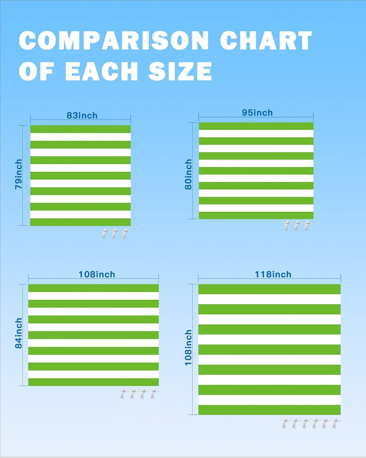 Green White Geometric Striped Beach Blanket Waterproof Sandproof Outdoor Picnic Mat 83"x79" Spring Season Lightweight Large Beaach Blankets with 4 Stake & 4 Corner Pockets