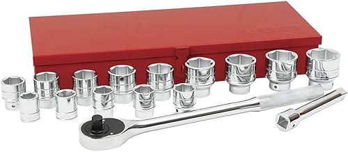 Urrea 55100H Juego de llaves de vaso cromadas de 3/4 pulgadas, 17 piezas