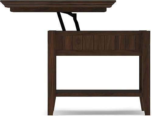 Miniatura 130 de Mesa auxiliar Acadian de Simpli Home, Madera Negro -,Marrón castaño,Azul costero envejecido,Distressed Grey,Casa de campo café,casa de campo