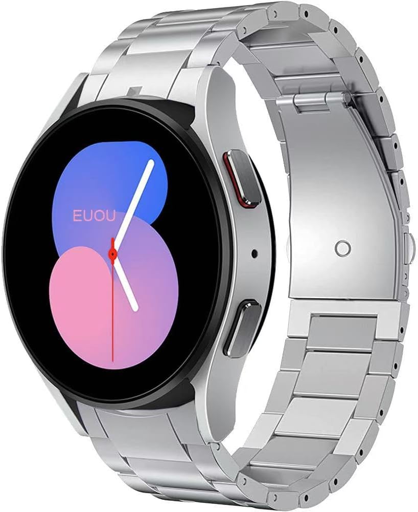 20mm Titanium Bands for Samsung Galaxy Watch 7 Band,No Gap Titanium Metal Adjustable Strap for Galaxy Watch FE/7/6/5/5 Pro/4/6 Classic/4 Classic