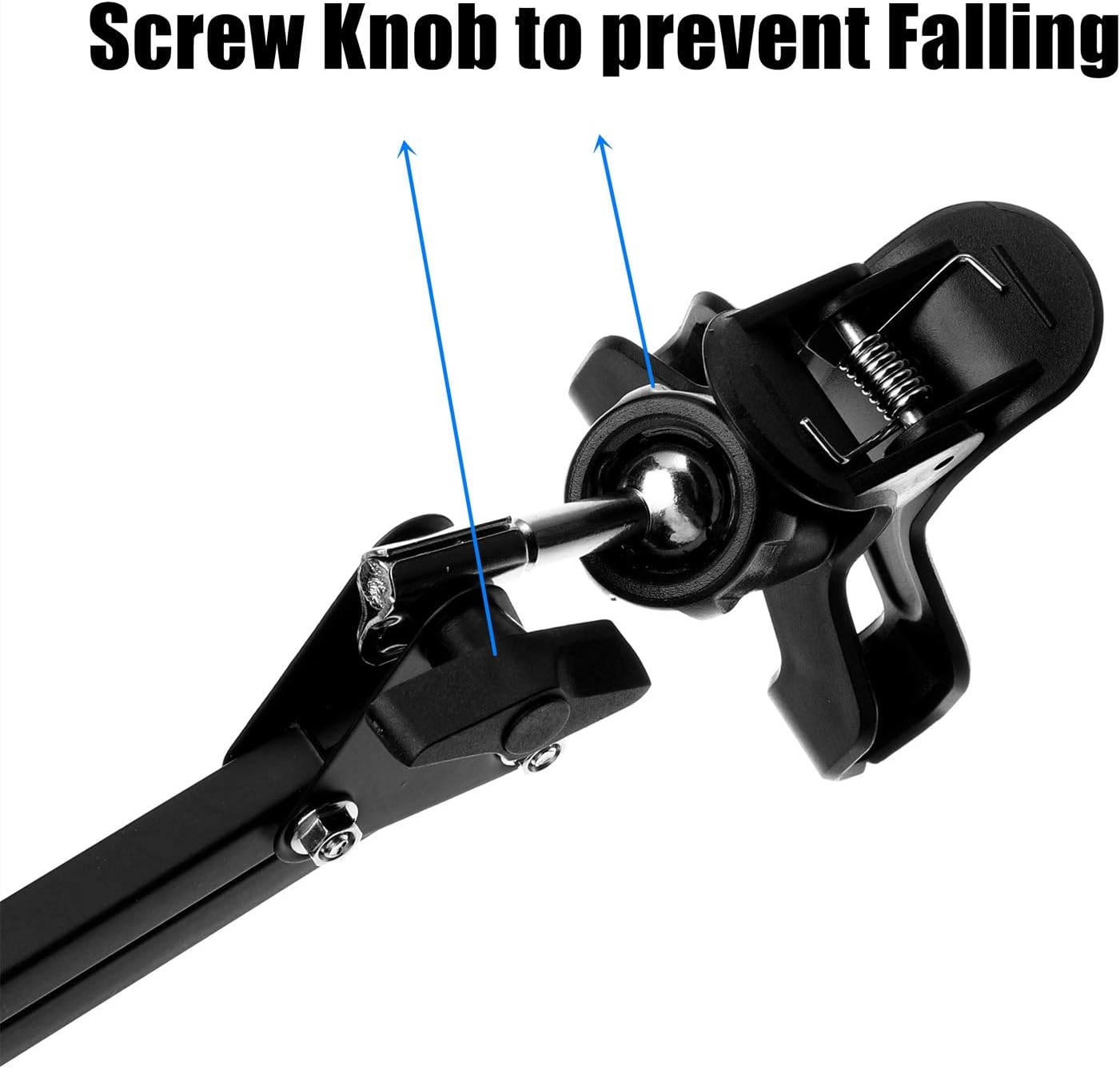 WANBY Overhead Phone Stand Articulating Arm Table Stand Mount Flexible 360° Rotation Cell Phone Clip Holder for All Smart Phone Microphone - Image 8