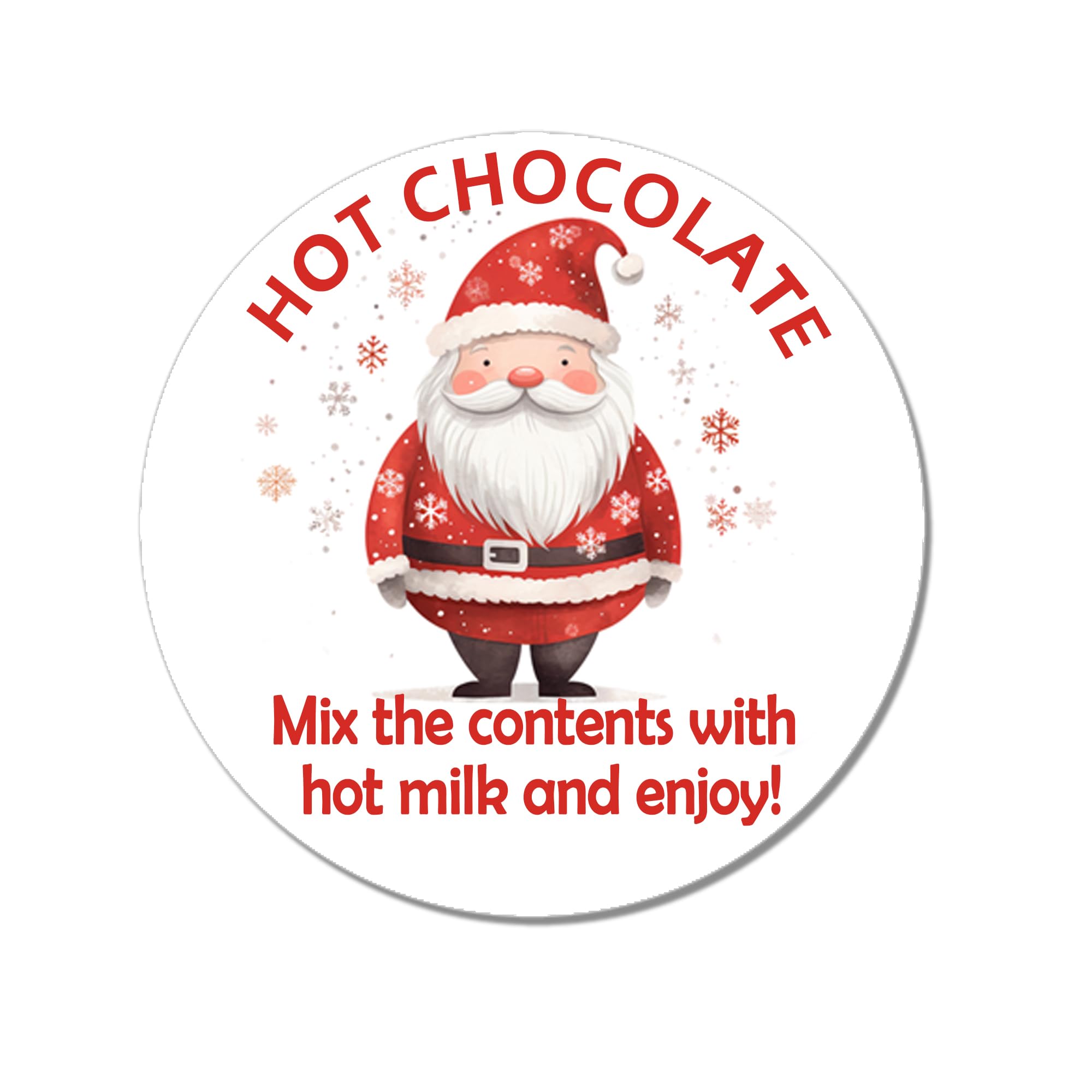 Treasured Forever Limited Sticker Only Santa Hot Chocolate Cone Christmas Stickers Round Sticker Sheet | Bulk Xmas Labels | Santagift Design - 35 Stickers Only