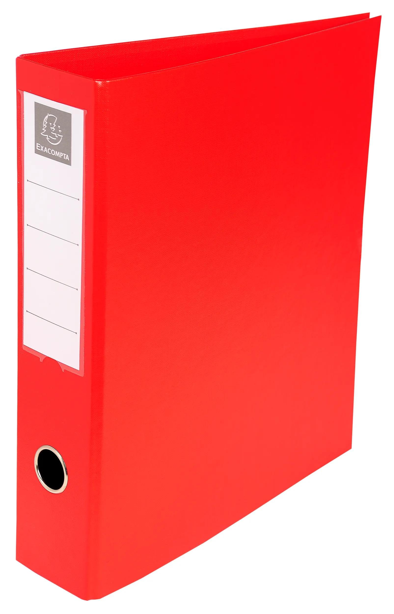 Exacompta - Réf. 51745E - Carton de 10 classeurs PVC - 4 anneaux en D de 50 mm - Dos 70 mm - Dimensions extérieures : 32 x 29 cm - Format à classer A4 Maxi - Rouge
