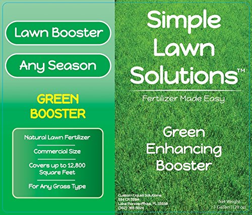 Intense Green Grass Enhancing Booster- Natural Spray Concentrated Liquid Fertilizer Micronutrient- Any Grass Type, All Season- Simple Lawn Solutions (1 Gallon)